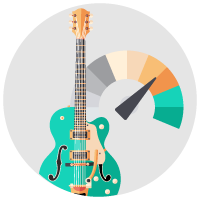 Develop guitar intuition with games